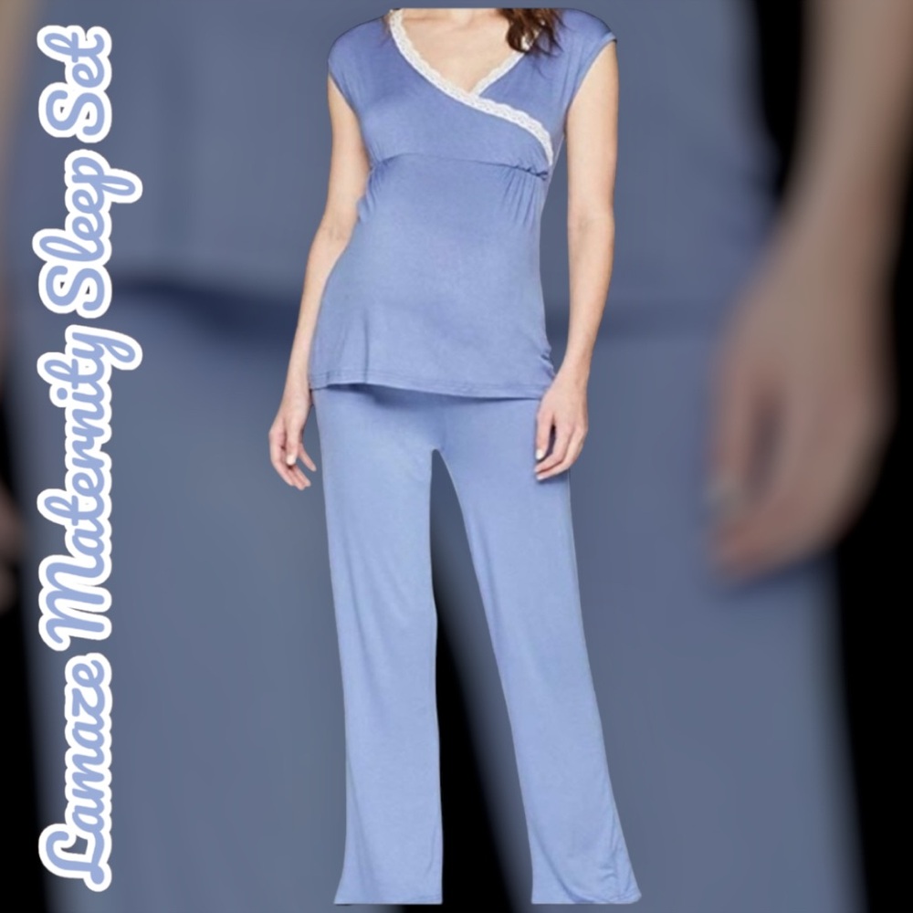 Lamaze Maternity 2pc Sleeveless Sleep Pant Set Sz Medium MWT